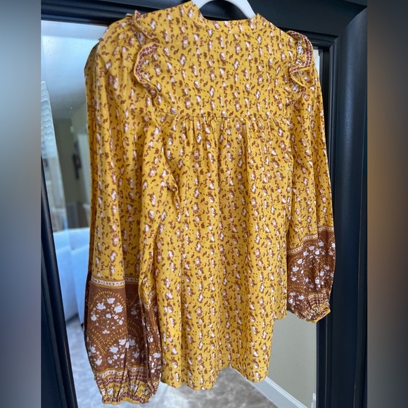 Joie Prairie Cottagecore Peasant Ruffle Button Up Long‎ Sleeve Top Size Small - Picture 7 of 10